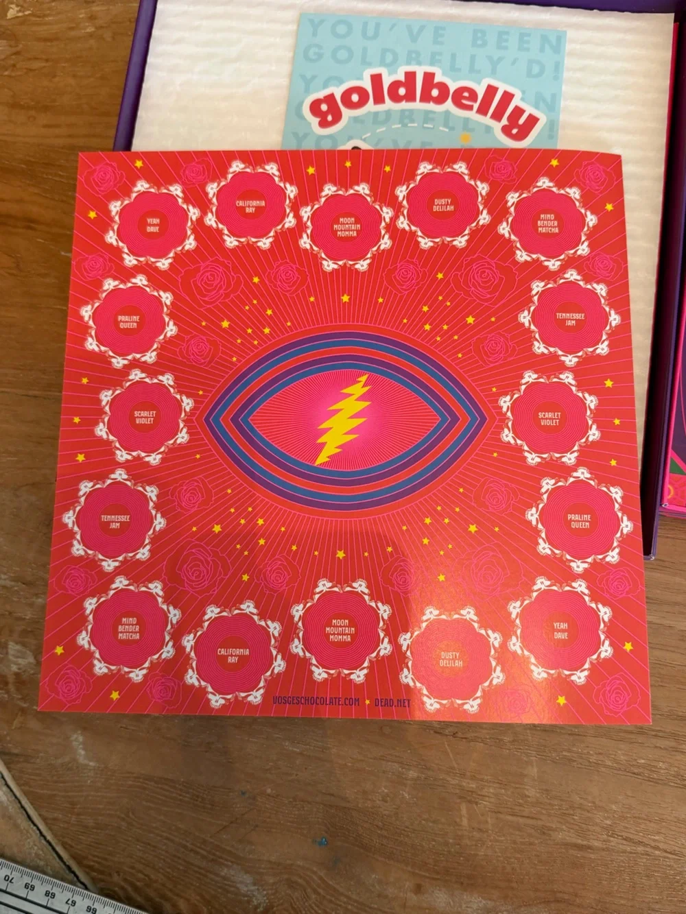 Grateful Dead Pink Multicolor Psychedelic Truffle Box EMPTY